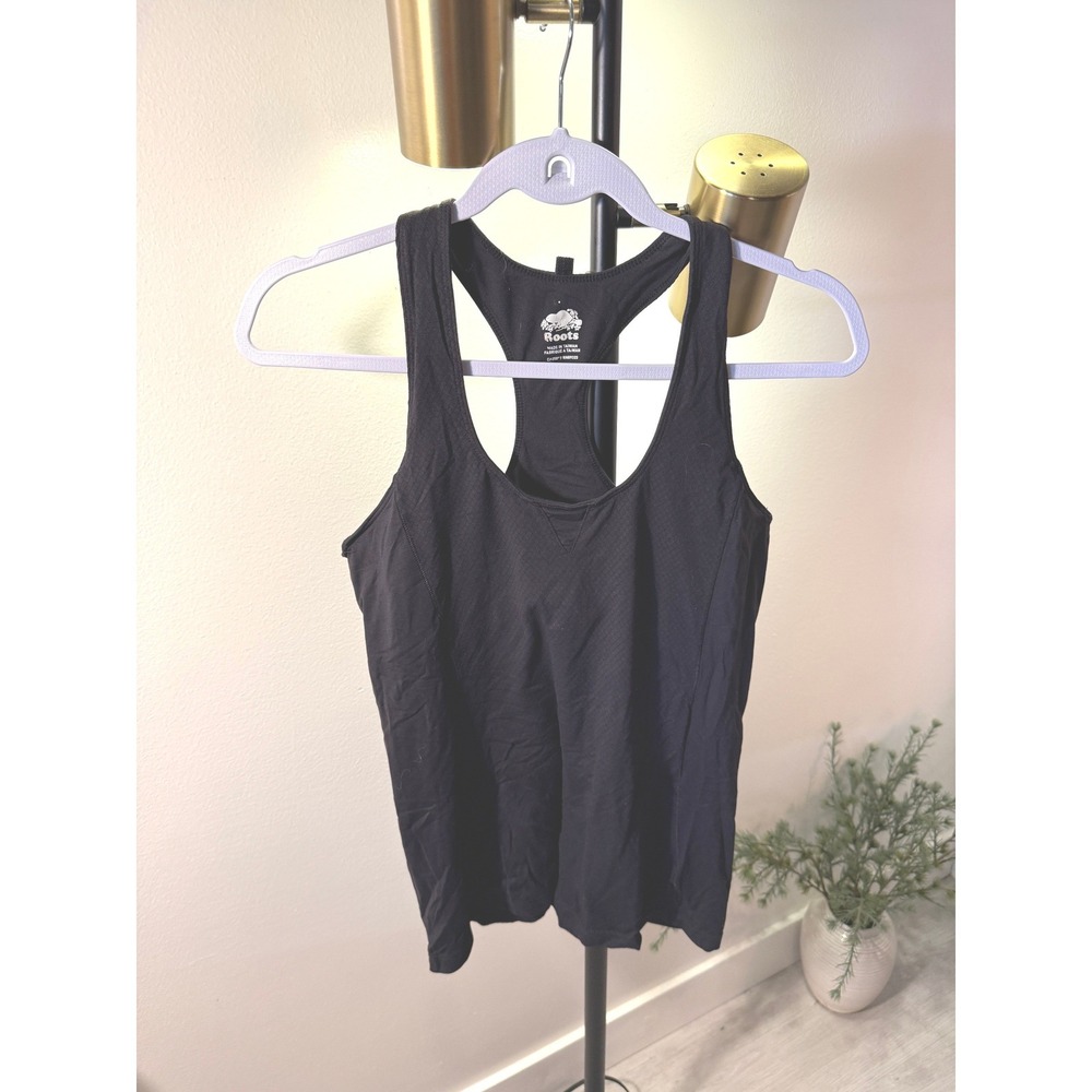 Roots lined tank racerback bra sports workout yoga training gym canadian SM euc